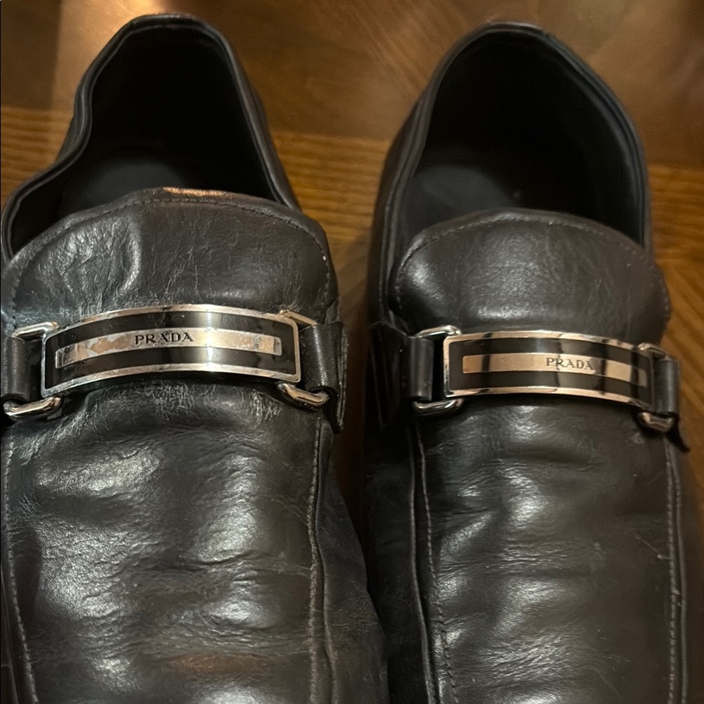 Prada Black Leather Loafers - Picture 12 of 13